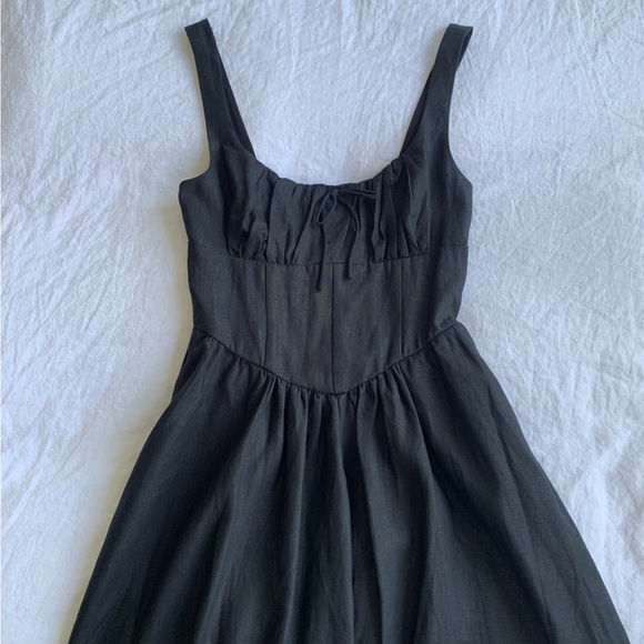 NWT Reformation Balia Linen Sleeveless A Line Midi Dress Black - Picture 12 of 16